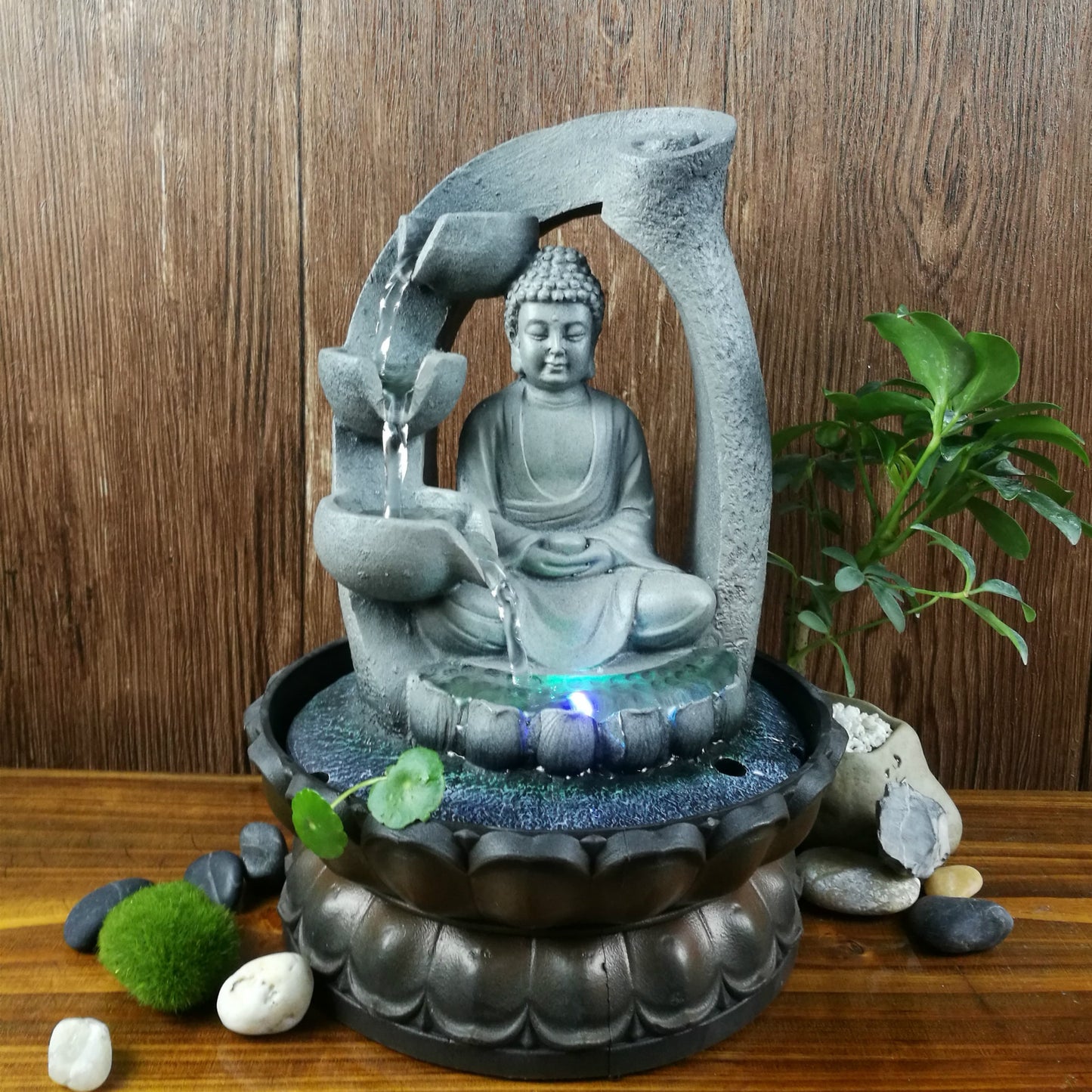 Creative Buddha Statue Resin Flowing Water Ornaments