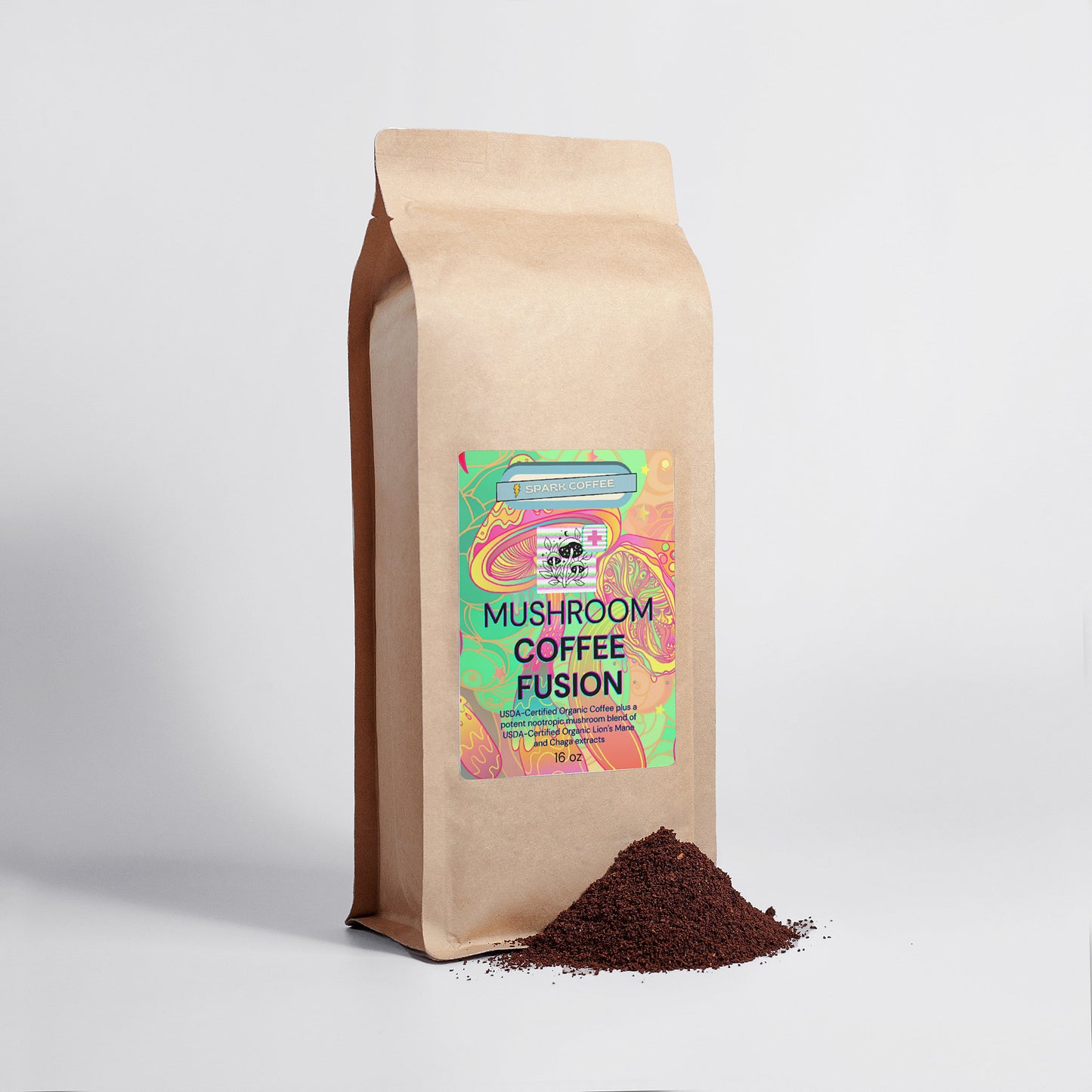 SPϟRK Mushroom Coffee Fusion - Lion’s Mane & Chaga 16oz