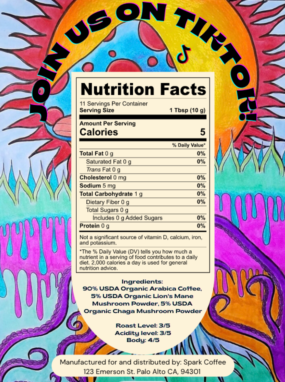 SPϟRK Mushroom Coffee Fusion - Lion’s Mane & Chaga 4oz