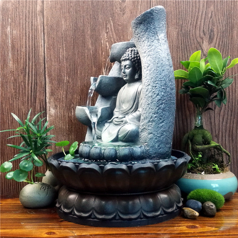 Creative Buddha Statue Resin Flowing Water Ornaments