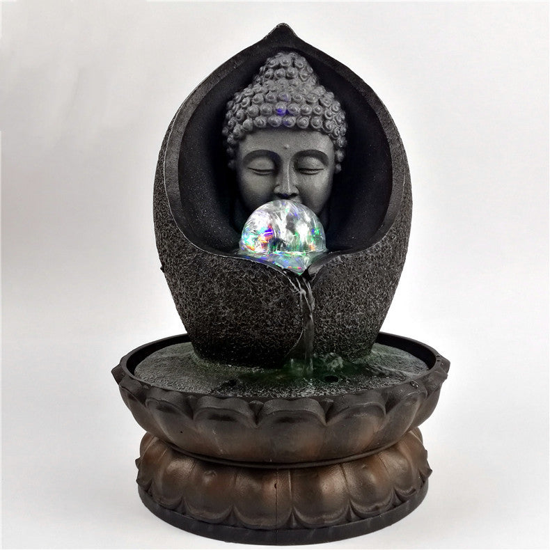 Crafts Creative Buddha Statue Resin Flowing Water Ornament