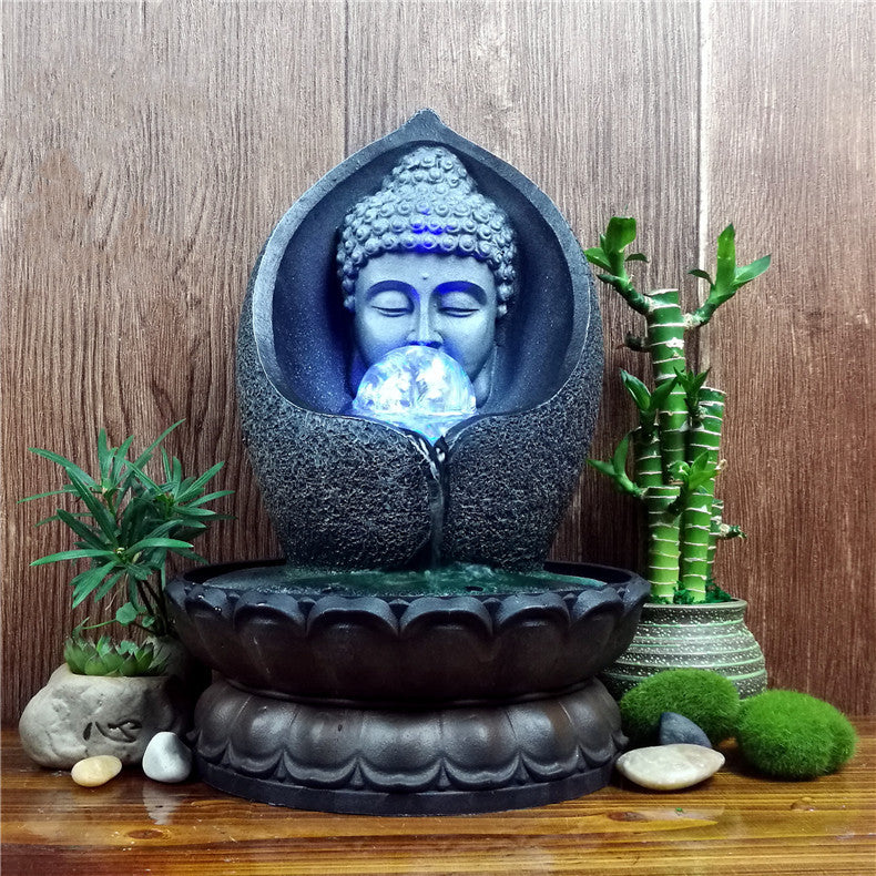 Crafts Creative Buddha Statue Resin Flowing Water Ornament