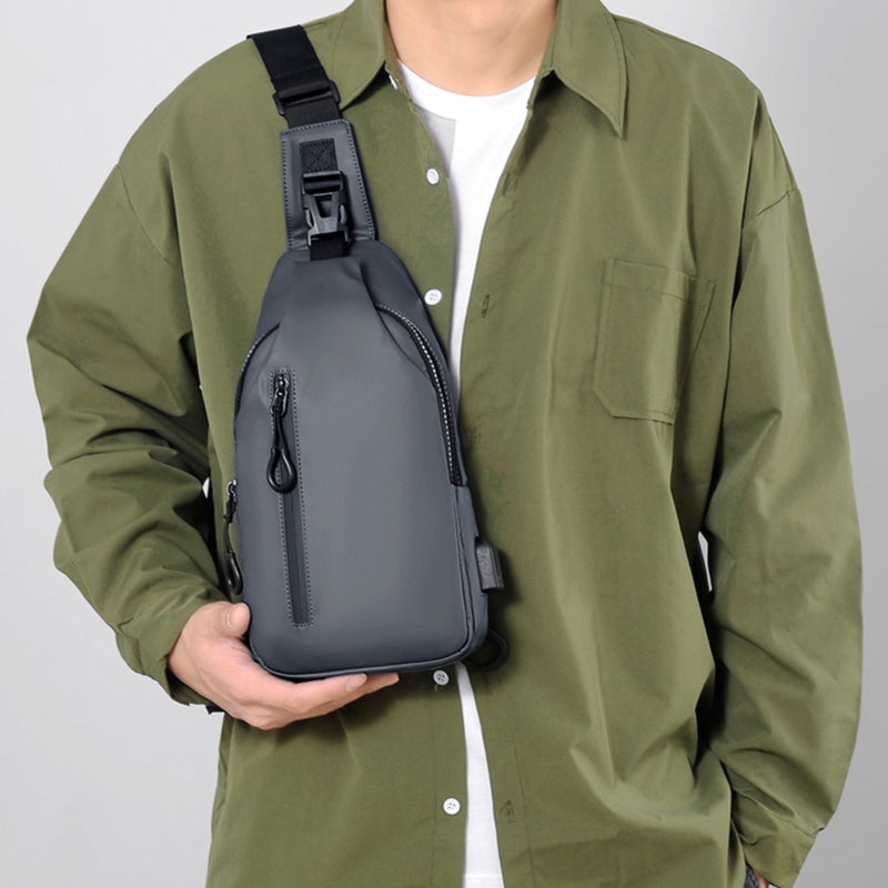 Black Sling Crossbody Backpack Shoulder Bag For Men Chest Bag