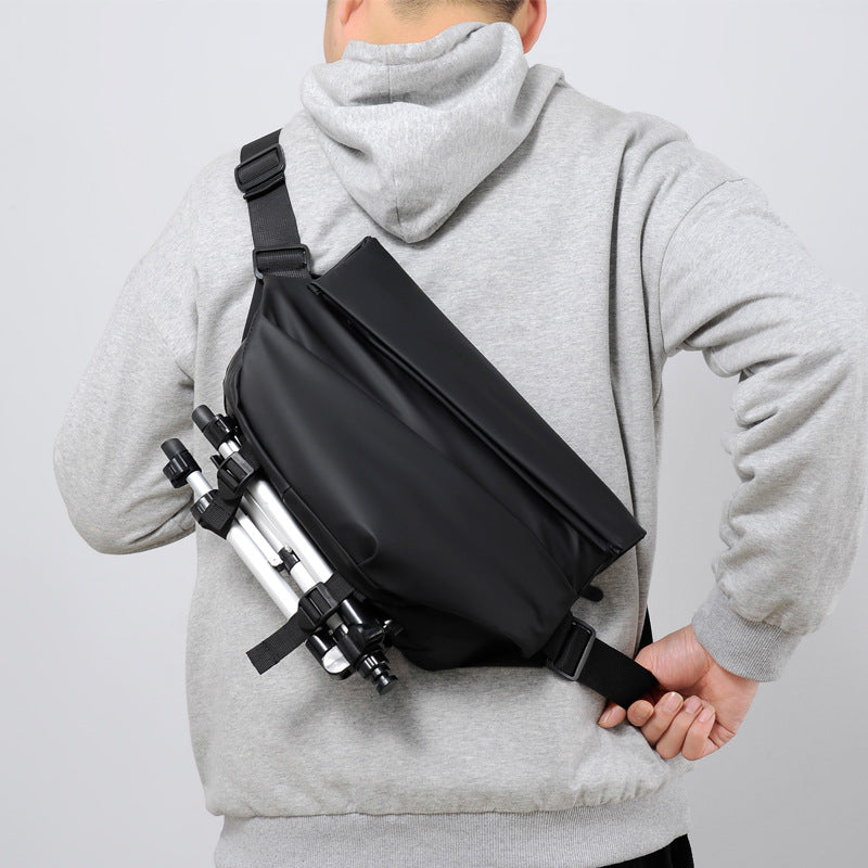 Functional Crossbody Bag Men Cool Motorcycle Sling Backpack Shoulder Chest Bag