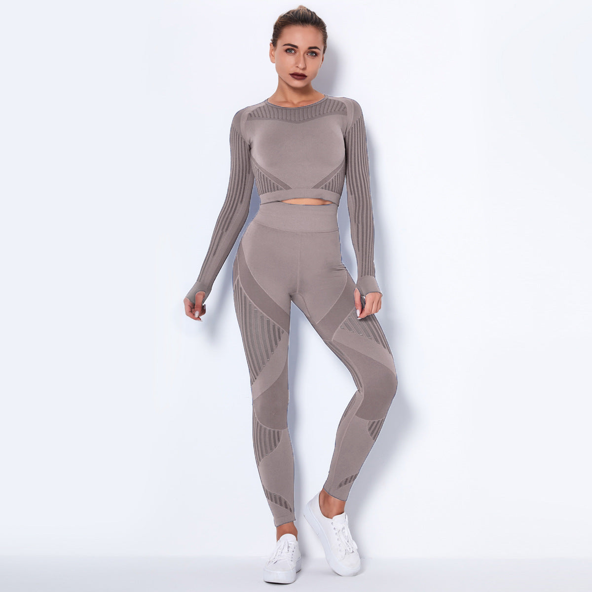 Seamless Knitted Absorbent Yoga Long-Sleeved Suit Yoga Wear