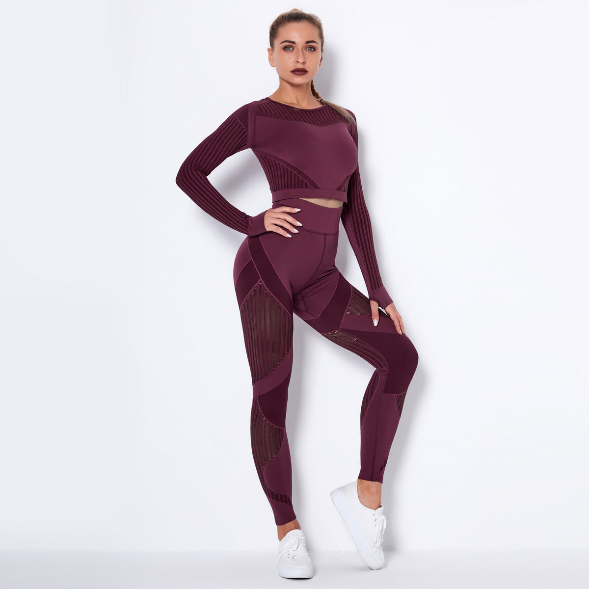 Seamless Knitted Absorbent Yoga Long-Sleeved Suit Yoga Wear