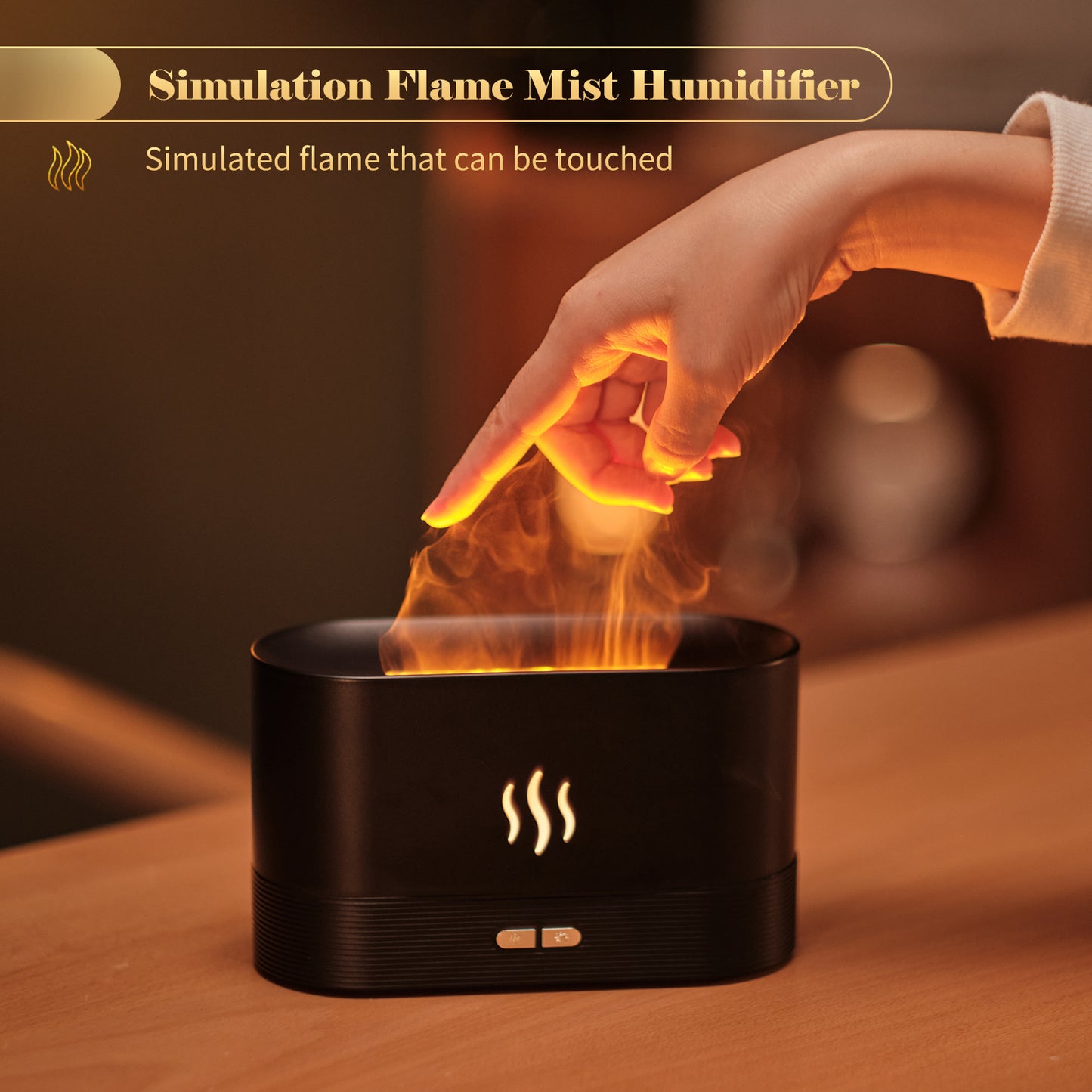 Aroma Diffuser With Flame Light Mist Humidifier Aromatherapy Diffuser With Waterless Auto-Off Protection For Spa Home Yoga Office