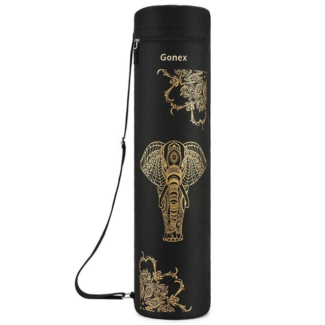 Gold Elephant Black - Yogatation Sling Mat Bag